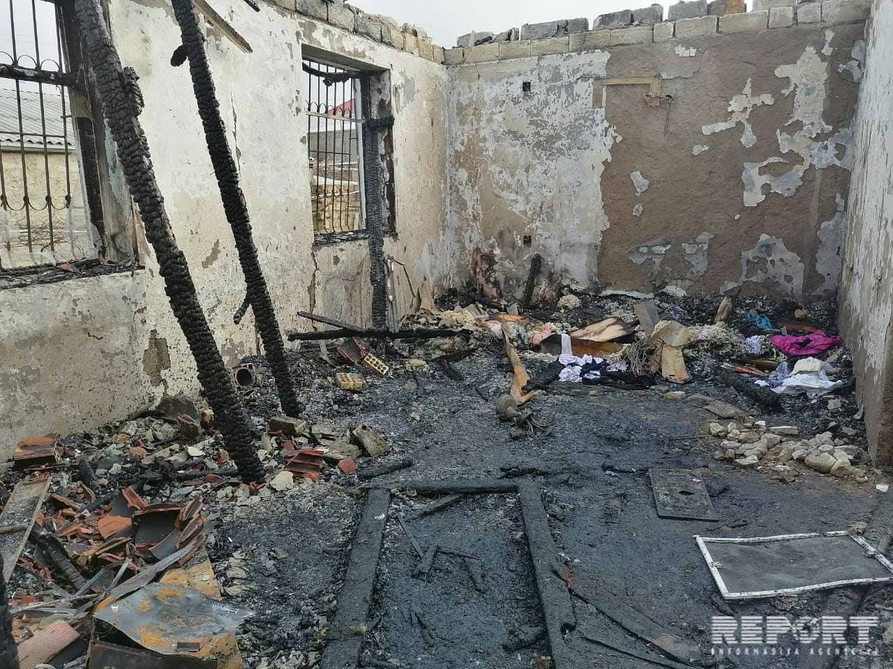 Bakıda oğrular qarət etdikləri evi yandırıblar - VİDEO