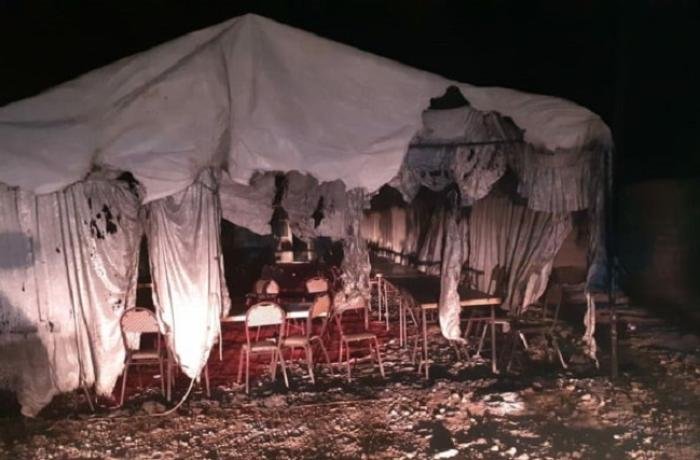 Azərbaycanda yas çadırı yandı - VİDEO
