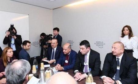 Prezident İlham Əliyev Dünya İqtisadi Forumu çərçivəsində keçirilən iclasda iştirak edib - FOTO