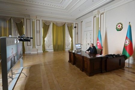 İlham Əliyev yeni baş prokuroru videoformatda qəbul etdi - FOTO