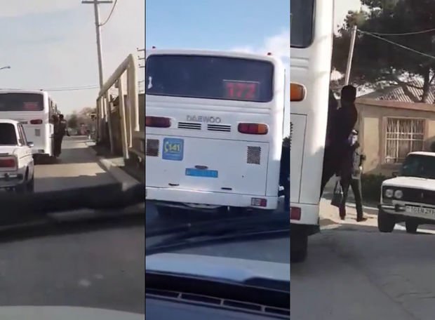 Qaydalara riayət etməyən marşrut avtobusu: Sərnişinlər basabasla daşınır - VİDEO