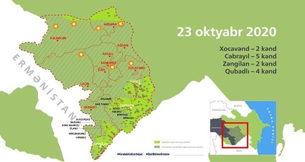 Azərbaycan ordusunun işğaldan azad etdiyi 154 məntəqə interaktiv xəritədə - VİDEO
